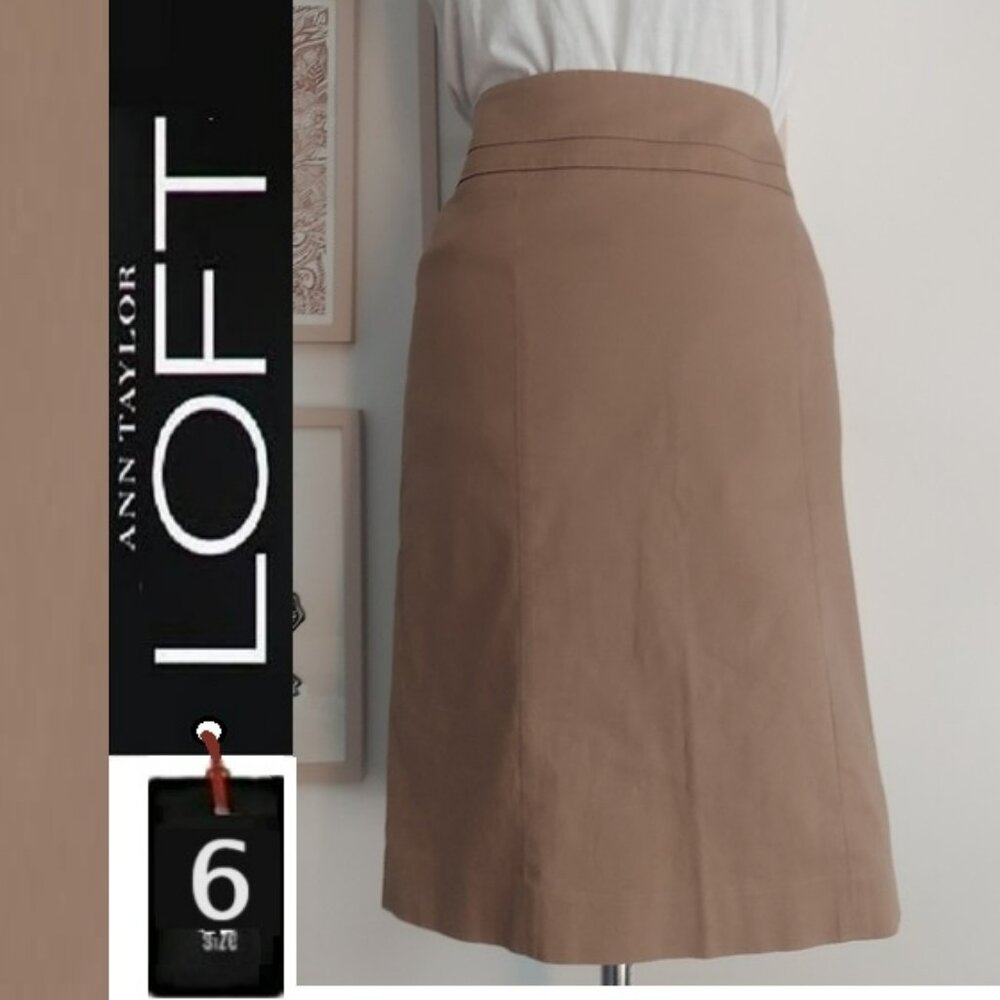 Loft size 6 khaki skirt